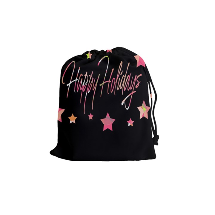 Happy Holidays 3 Drawstring Pouches (Medium) 