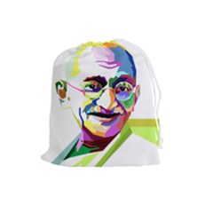 Ghandi Drawstring Pouches (large)  by bhazkaragriz