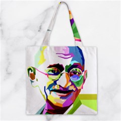 Ghandi Zipper Grocery Tote Bag by bhazkaragriz