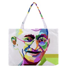 Ghandi Medium Zipper Tote Bag by bhazkaragriz