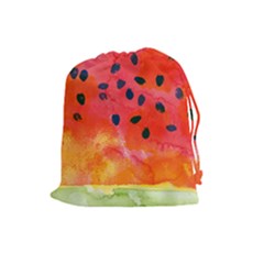 Abstract Watermelon Drawstring Pouches (large)  by DanaeStudio