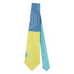 Hexagon And Stripes Pattern Neckties (two Side)  by DanaeStudio