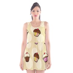 Colorful Cupcakes Pattern Scoop Neck Skater Dress by Valentinaart