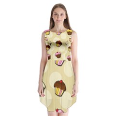 Colorful Cupcakes Pattern Sleeveless Chiffon Dress   by Valentinaart