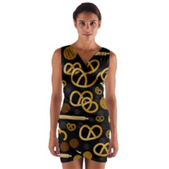 Bakery 2 Wrap Front Bodycon Dress by Valentinaart