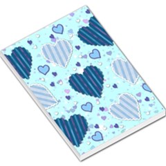 Light And Dark Blue Hearts Large Memo Pads by LovelyDesigns4U