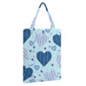 Light and Dark Blue Hearts Classic Tote Bag View2