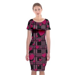 Harts Pattern Classic Short Sleeve Midi Dress by Valentinaart