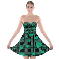 Green Love Strapless Bra Top Dress by Valentinaart