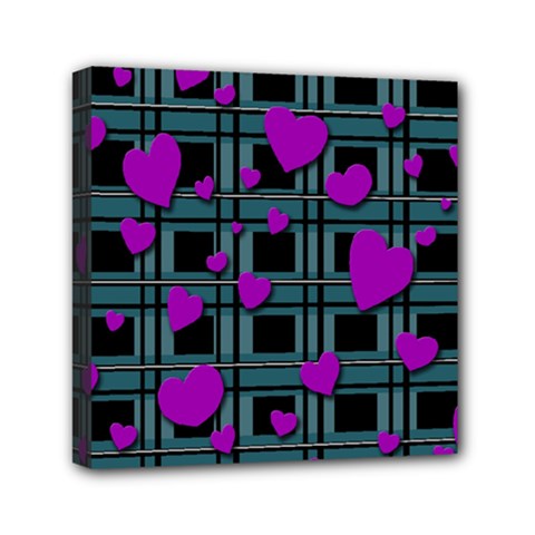 Purple Love Mini Canvas 6  X 6  by Valentinaart