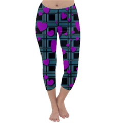 Purple Love Capri Winter Leggings  by Valentinaart