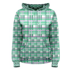 Green Plaid Pattern Women s Pullover Hoodie by Valentinaart