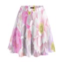 Cute Pink Flower Pattern  High Waist Skirt View1