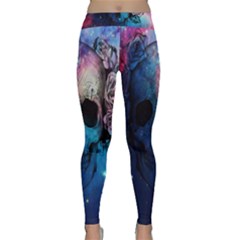 Colorful Space Skull Pattern Classic Yoga Leggings by Brittlevirginclothing