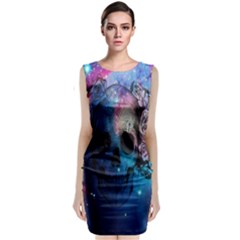 Colorful Space Skull Pattern Classic Sleeveless Midi Dress by Brittlevirginclothing