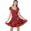 Red Xmas pattern Cap Sleeve Dresses View1