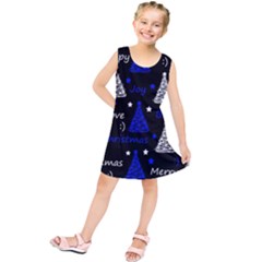 New Year Pattern - Blue Kids  Tunic Dress by Valentinaart