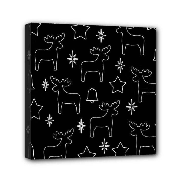 Black Xmas pattern Mini Canvas 6  x 6 