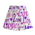 Love pattern Mini Flare Skirt View1