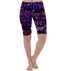 Love Pattern 2 Cropped Leggings  by Valentinaart