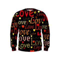 Love Pattern 3 Kids  Sweatshirt by Valentinaart