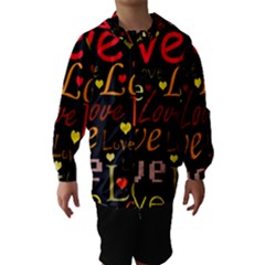 Love Pattern 3 Hooded Wind Breaker (kids) by Valentinaart