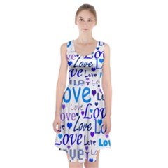 Blue And Purple Love Pattern Racerback Midi Dress by Valentinaart