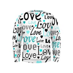 Love Pattern - Cyan Kids  Sweatshirt by Valentinaart