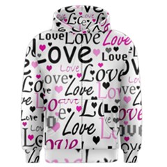 Love Pattern - Magenta Men s Zipper Hoodie by Valentinaart