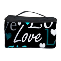 Valentine s Day Pattern - Cyan Cosmetic Storage Case by Valentinaart