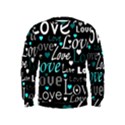 Valentine s day pattern - cyan Kids  Sweatshirt View1