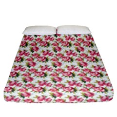 Gorgeous Pink Flower Pattern Fitted Sheet (queen Size) by Brittlevirginclothing