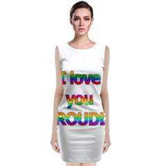 I Love You Proudly 2 Sleeveless Velvet Midi Dress by Valentinaart