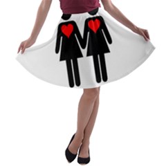 Be My Valentine 2 A-line Skater Skirt by Valentinaart