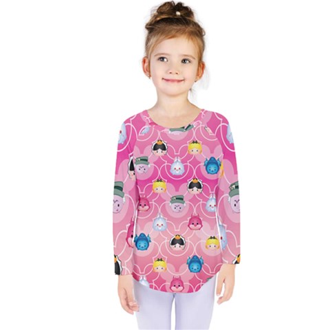 Alice In Wonderland Kids  Long Sleeve Tee by reddyedesign