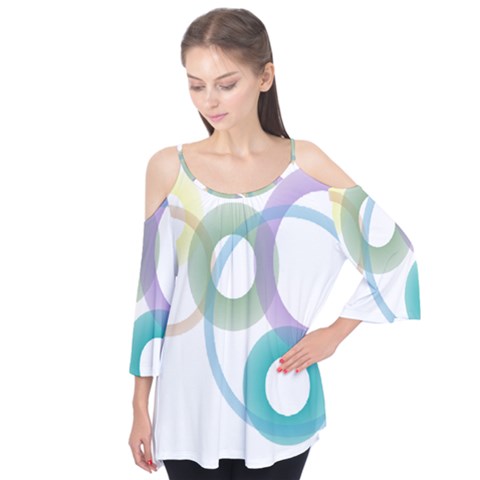 Rainbow Colors Circles Flutter Tees by picsaspassion