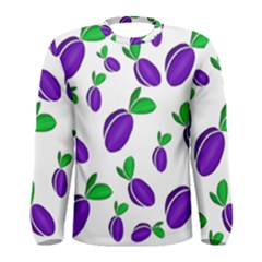 Decorative Plums Pattern Men s Long Sleeve Tee by Valentinaart