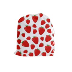 Decorative Strawberries Pattern Drawstring Pouches (large)  by Valentinaart