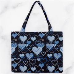 Blue Harts Pattern Mini Tote Bag by Valentinaart