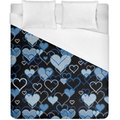 Blue Harts Pattern Duvet Cover (california King Size) by Valentinaart