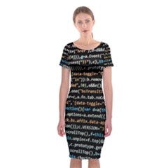 Close Up Code Coding Computer Classic Short Sleeve Midi Dress by Amaryn4rt