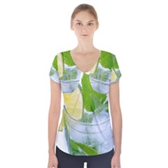 Cold Drink Lime Drink Cocktail Short Sleeve Front Detail Top by Amaryn4rt