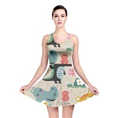 Cute Cartoon Animals Reversible Skater Dress by Brittlevirginclothing