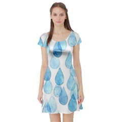 Rain Drops Short Sleeve Skater Dress by Brittlevirginclothing