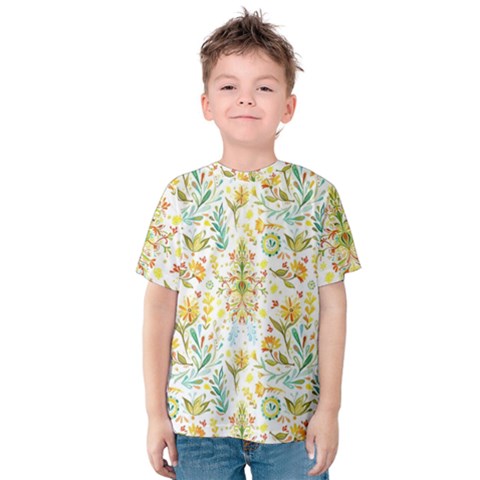 Pastel Flowers Kids  Cotton Tee by Brittlevirginclothing