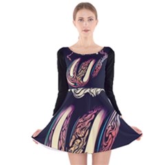 The Rolling Stones Glowing Long Sleeve Velvet Skater Dress by Brittlevirginclothing