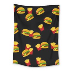 Hamburgers And French Fries Pattern Medium Tapestry by Valentinaart