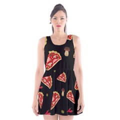 Pizza Slice Patter Scoop Neck Skater Dress by Valentinaart