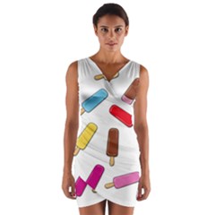 Ice Cream Pattern Wrap Front Bodycon Dress by Valentinaart