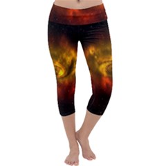 Galaxy Nebula Space Cosmos Universe Fantasy Capri Yoga Leggings by Amaryn4rt